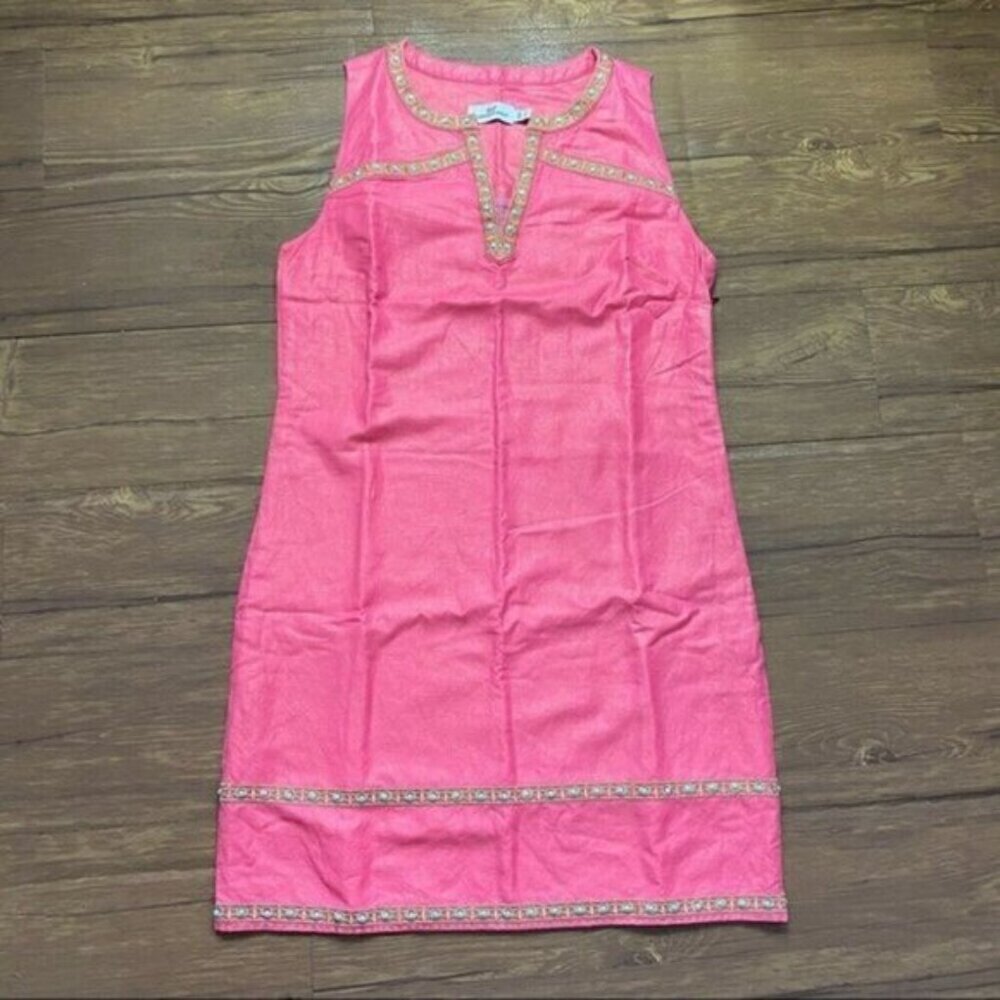 Vineyard Vines Shimmer Linen Sleeveles Tunic Dress Sz 2